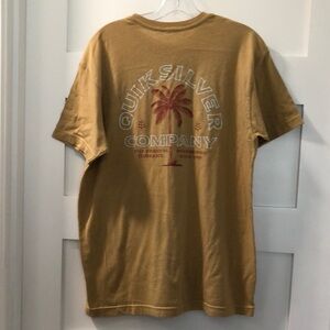 Vintage Quiksilver Men's XL Tan Graphic Shirt short sleeve Hawiian knit shirt